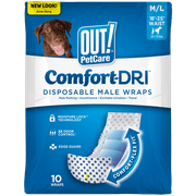 OUT! PetCare Disposable Male Dog Diapers - Med - 10 Count