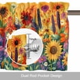 thumbnail image 6 of Colorful Flowers Kitchen Curtain Valances for Windows Farmhouse Short Curtains, Farmhouse Sunflower Daisy Rod Pocket Valance Curtain for Bedroom Cafe Living Room 42"x12", 6 of 8