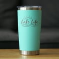 thumbnail image 2 of Lake Life - Insulated Coffee Tumbler with Sliding Lid - Lake House Gifts - Teal 20oz, 2 of 3