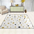 thumbnail image 3 of Dreamtimes Lightweight Carpet Mats, 5'3" x 4' Area Soft Rugs, Floor Mat Rug Home Decoration for Kids Room Living Room, 63"x 48" Gold Black Stars On White, 3 of 6