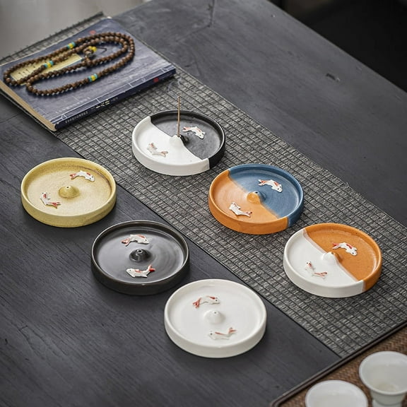 Incense Sticks Holder, 4 INCH Ceramic Incense Holder, Vertical Stick Incense Burner, Inscents Ash Catcher for Spa Yoga Meditation Home Decor