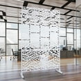 thumbnail image 3 of Outdoor Metal Privacy Screen 76" H×48" W, Decorative Privacy Fence and Room/Garden Divider, Freestanding Panel with Stand, Durable Steel for Patio, Garden, Balcony, or Backyard, 3 of 12
