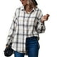 thumbnail image 1 of Mujer Casual Camisa a cuadros Manga larga Abrigo de solapa casual de un solo pecho para Todas las Temporadas, 1 of 8