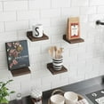 thumbnail image 5 of Small Floating Shelves, 5X5 Inches Wall Shelf Set of 4, Rustic Wood Small Wall Mounted Shelves for Bedroom, Living Room, Kitchen, Bathroom Decor (Black), 5 of 7
