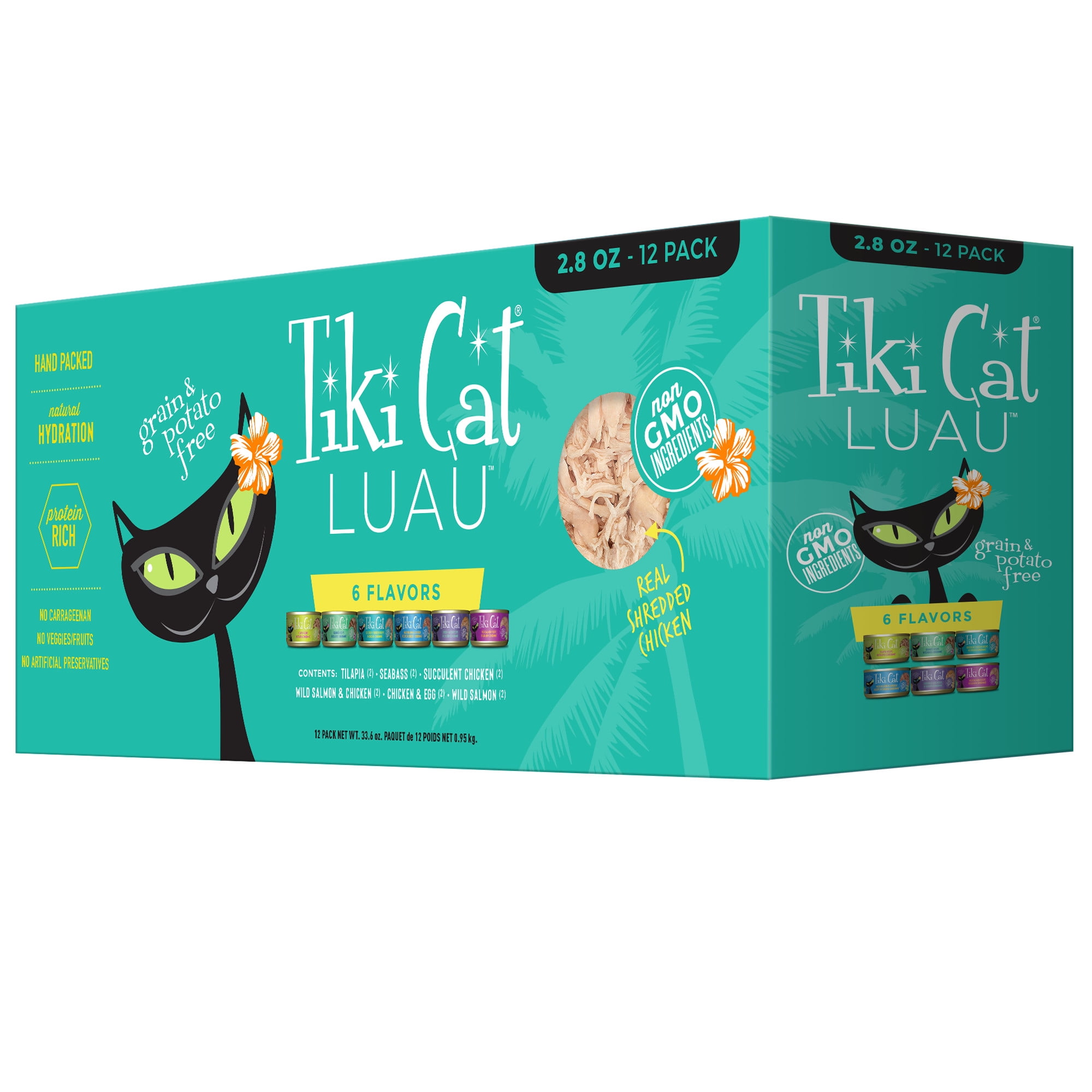 (2 pack) Tiki Cat Luau Wet Cat Food, Variety Pack, 2.8 oz. Can (12 Count)