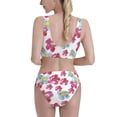 thumbnail image 5 of High Waisted Bikini Sets For Women, Pink Watercolor Flowers Swimsuits Tummy Control, Two Pieces Bathing Suit, 5 of 8
