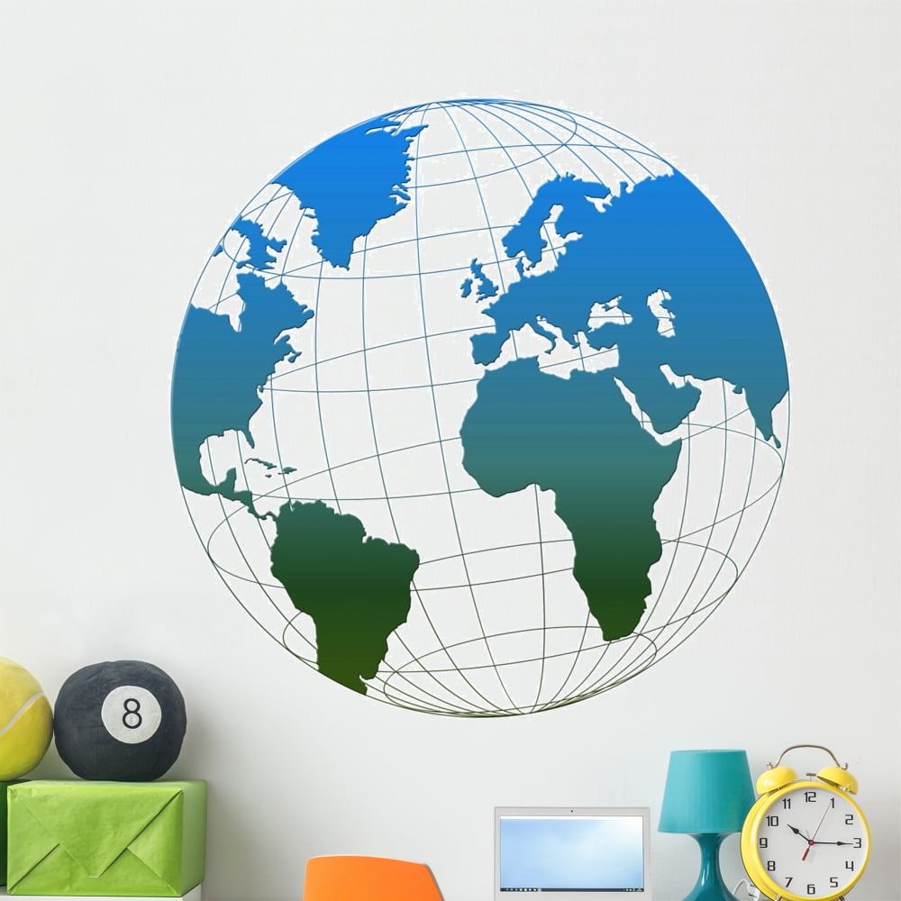 Globe Wall Decal by Wallmonkeys Peel and Stick Graphic (48 in H x 48 in