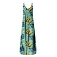 thumbnail image 5 of asdoklhq Womens Plus Size Clearance Dresses,Women Casual Plus Size Print O-Neck Sleeveless Pocket Maxi Long Dress, 5 of 6