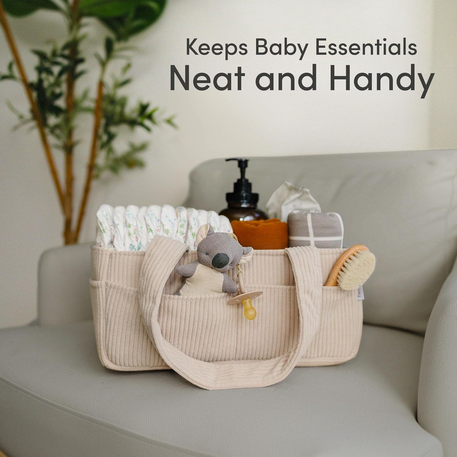 UNLLLL Diaper Caddy Organizer for Fresh Life, Large Portable Storage Basket Bin for Diaper, Gift for Fresh Life Shower and Registry Must Have, Car and Travel Caddy