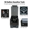 thumbnail image 3 of TECSPACE 58 Gallon Gasoline Tank, Portable Fuel Tank with 12V Electric Fuel Transfer Pump, 40 GPM Gasoline Fuel Tank with 4 Meters Hose for Gasoline Transportation (Black, 58 gal), 3 of 8