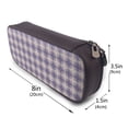 thumbnail image 3 of Picia Heart Check Plaid Pattern Large Capacity PU Leather Pencil Case Organizer Pen Marker Holder Double Zipper Storage Bag Big Pencil Pouch for College Office, 3 of 6