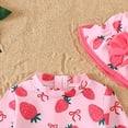 thumbnail image 6 of BOBOGOJP Baby Girl Swimsuit Long Sleeve One-Piece Swimwear with Hat Rash Guard Ruffle Floral Zipper Beach Bathing Suit Hot Pink for Size 2-3 Years, 6 of 7