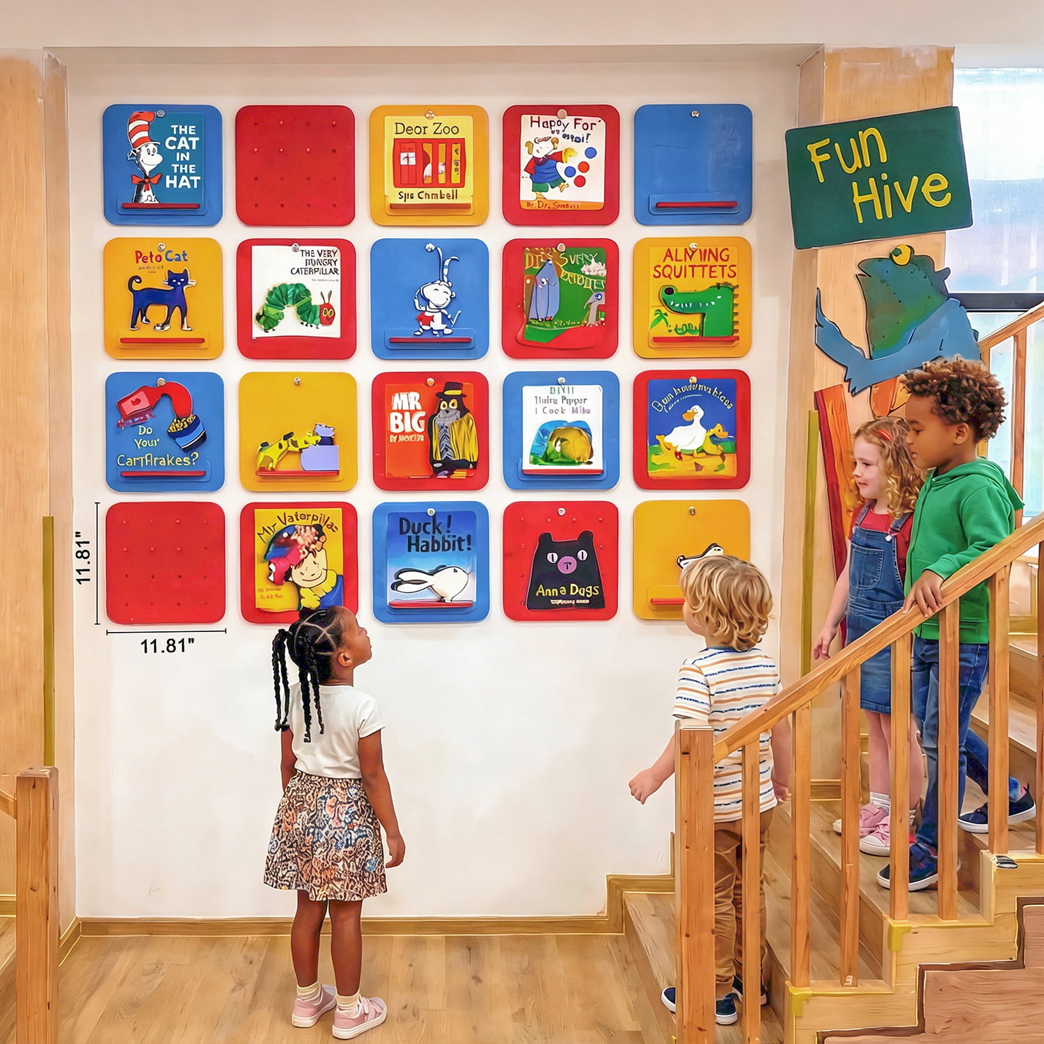 Mifurn 11.8''*11.8'' Felt Bulletin Board, 3 Colors, 4 Pack