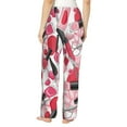 thumbnail image 3 of Pajama Pants Women, pink makeup Sweatpants Soft Sleep Lounge Pants, Casual PJ Bottoms Pants with Pockets, 3 of 5