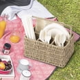 thumbnail image 3 of StorageWorks Hand-Woven Wicker Cutlery Holder with Handle, Flatware Basket Organizer, Seagrass, 3 of 6
