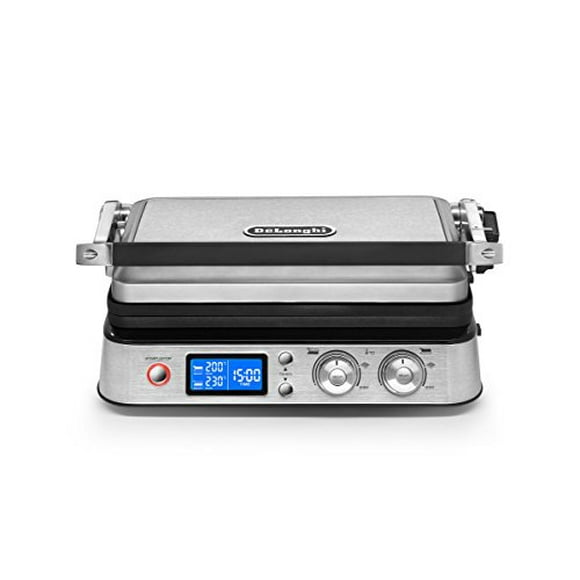 De'Longhi FBA DeLonghi CGH1030D Livenza All-Day Grill, Griddle and Waffle Maker, Large, Silver
