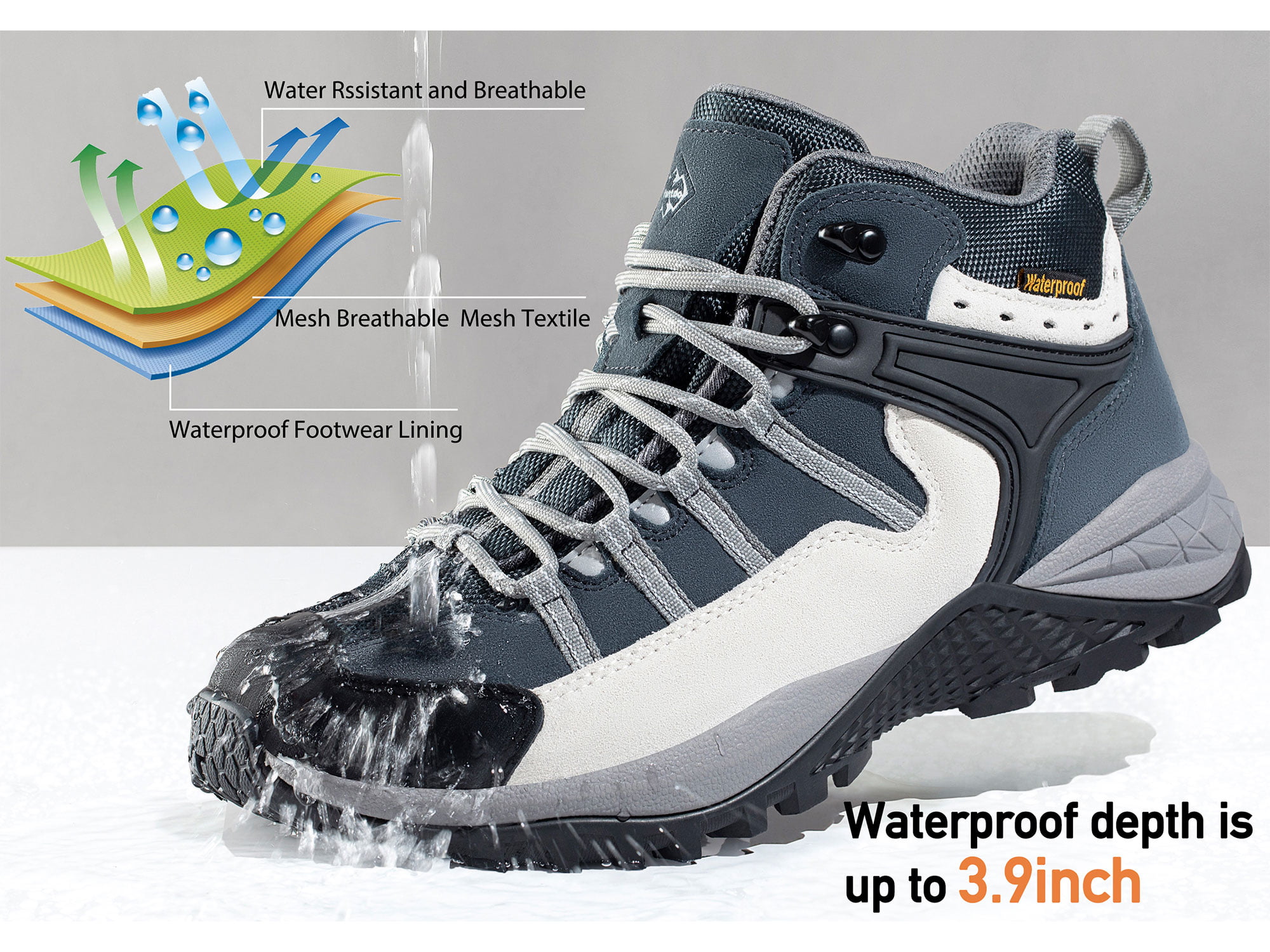 Details about   Wantdo Men's Winter Boots Waterproof Snow Boots Non Slip Insulated Warm Boots 