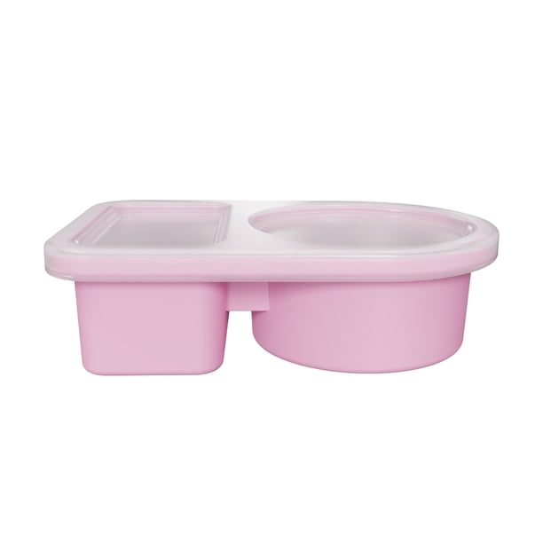 Recipientes reutilizables de silicona CLLC para snacks con tapa: recipientes para snacks de 2 compartimentos, caja hermética para snacks de viaje, recipiente para aderezos, salsas y condimentos para
