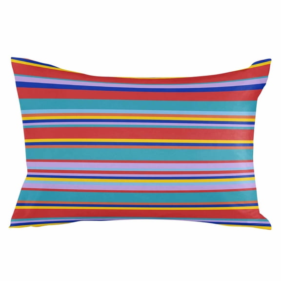Outdoor Waterproof Throw Pillow Covers Set of 2 Mexican Serape Colorful Stripes Pillowcases Lumbar Outdoor Pillows Cushion Case 20x12 Inch Boho Style Striped Patio Pillows for Couch Sofa Bed