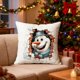 thumbnail image 5 of Funda de cojín de lino con estampado navideño | Funda de cojín cuadrada para sofá | Funda de cojín decorativa para sala de estar y cafetería, 5 of 5