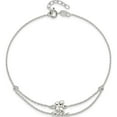 thumbnail image 3 of Sterling Silver Polished 9In Plus 1In Ext Butterfly Anklet (9 X 1) Made In India qg4202-9, 3 of 5
