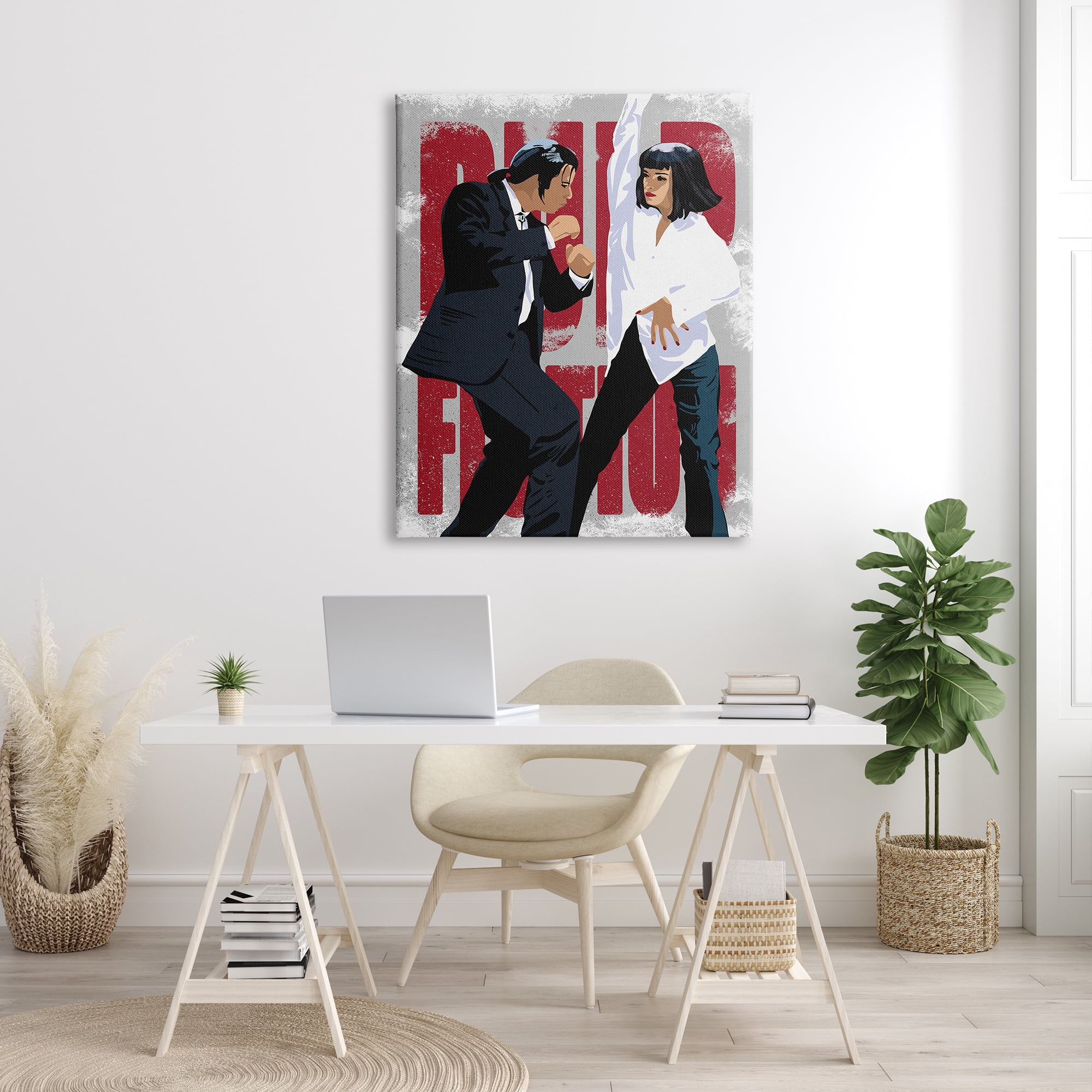 Stupell Industries Iconic Dancing Movie Scene Famous Actors Red Title, 36 x 48, Designed by Ros Ruseva