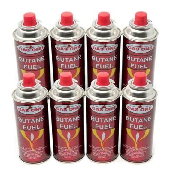 New 8 oz. Butane Fuel Canister Cartridge with Safety Release Device (8-Pack)