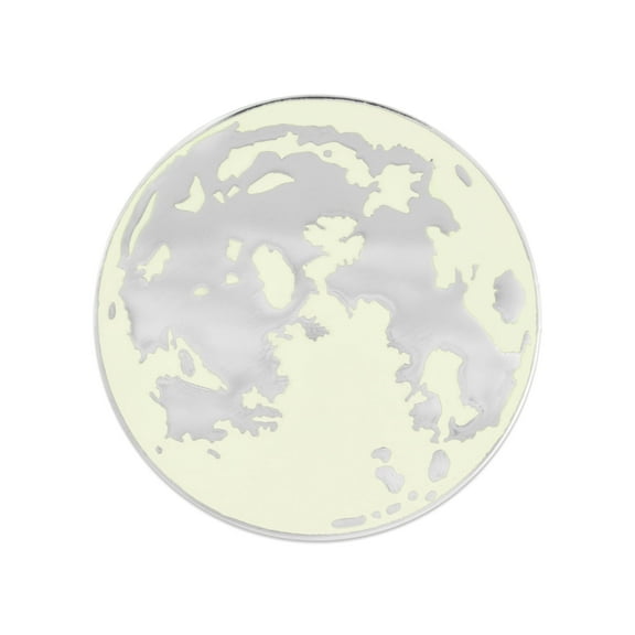PinMart's Full Moon Outer Space Glow In The Dark Enamel Lapel Pin - 10 Pack