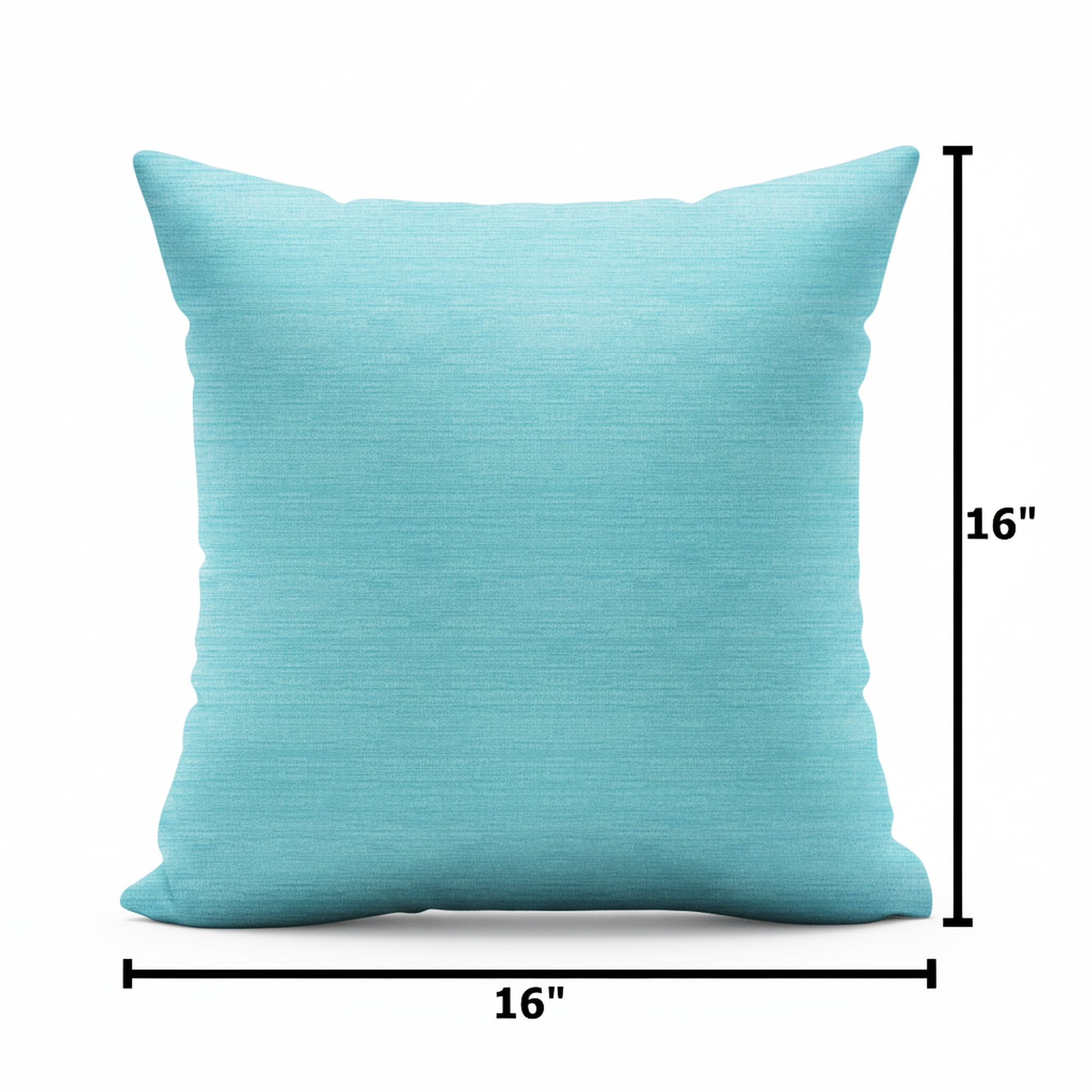 Mainstays 16 in x 16 in Solid Aqua Texture Outdoor Pillow, Aqua Blue