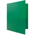 thumbnail image 4 of JAM Paper 2 Pocket 3 Hole Punched Plastic Presentation School Folder, Green, Sold Individually, 4 of 5