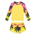 thumbnail image 4 of ZOYOEN Girls Rash Guard Swimsuits 2 Piece- Full Coverage Modest Print Long Sleeve Kids Bathing Suit Multicolor Size 10, 4 of 5