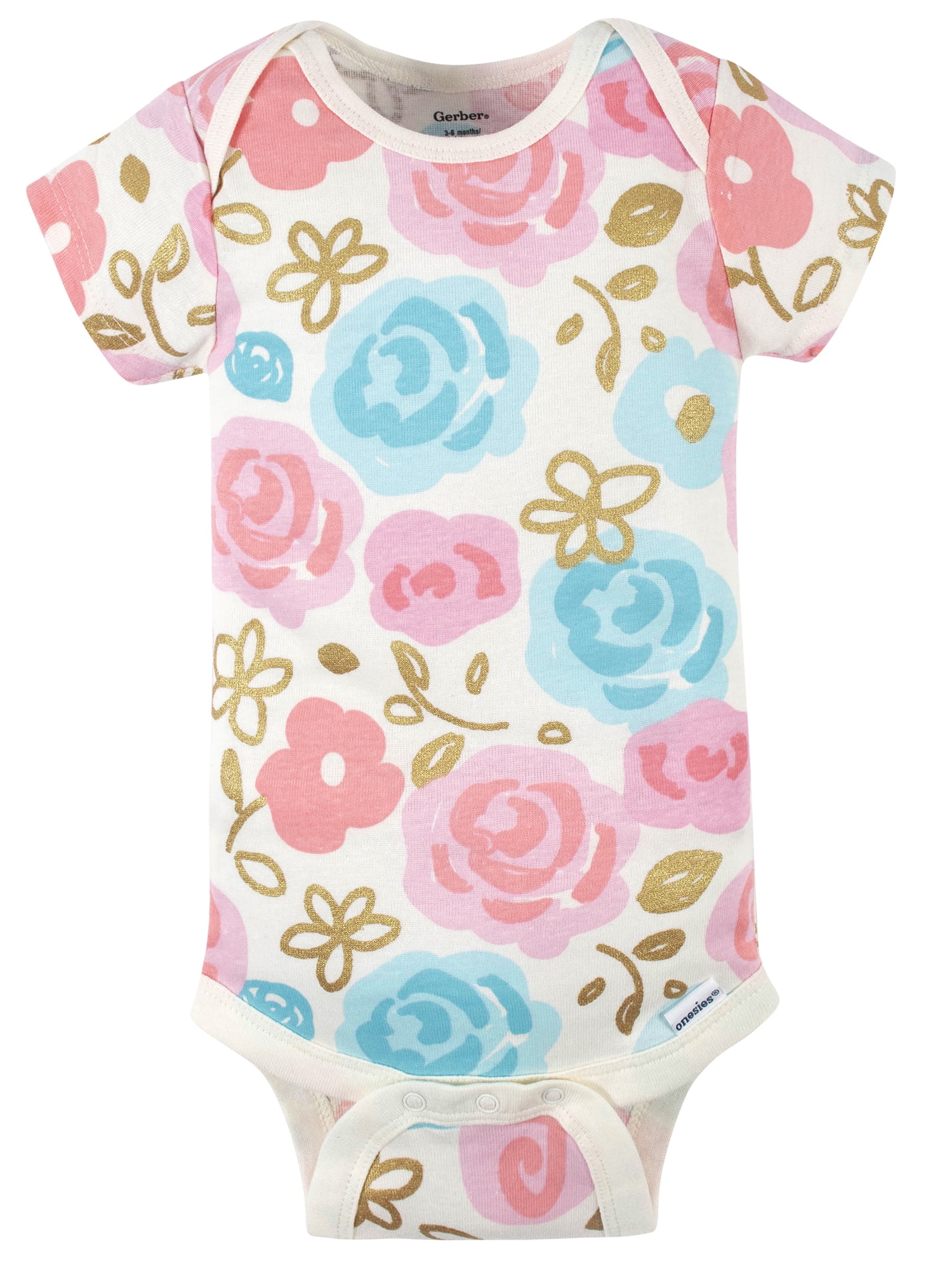 Gerber Baby Girl Short Sleeves Onesies Bodysuits, 8-Pack