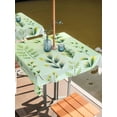 thumbnail image 2 of Outdoor Tablecloths with Umbrella Hole & Zipper, Green Leaves 60x60 Inch Square Tablecloths, Summer Botanical Farmhouse Leaf Waterproof Table Cloth, Patio/Pool/Picnic Table Covers, 2 of 8