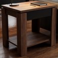 thumbnail image 1 of Mesa Lateral Urbane Duo Industrial Moderna Tipo Nogal y Grafito con Madera Sólida - LEMICH, 1 of 6