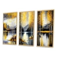 thumbnail image 3 of Designart "Birch Trees by the Lake in Grey and Yellow I" Landscape & Nature Framed Wall Art Set Of 3 - Yellow Tree Birch Frame Gallery Wall Set For Home Decor, 3 of 6