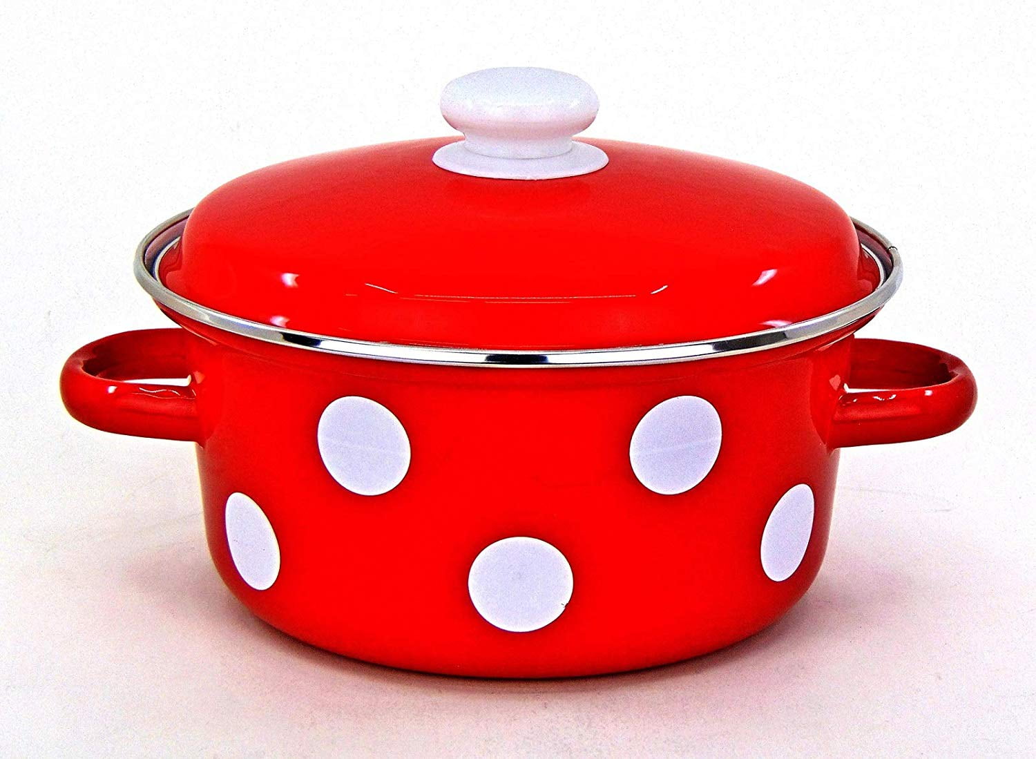 Idilia Enamel Conical Pot, Enamel Cookware, Enamel Steel Pot with Lid