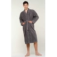 thumbnail image 4 of Plush Soft Warm, Robe for Mens Terry Turkish Bathrobe Cotton Towel Robe, Comfy Men's Robe Long Kimono Adult for Hot Tub Shower - Wine Red - One Size, 4 of 4
