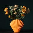 thumbnail image 4 of Jarrones de flores de cerámica, jarrón decorativo moderno hecho a mano para sala de estar, cocina, L naranja, 4 of 9