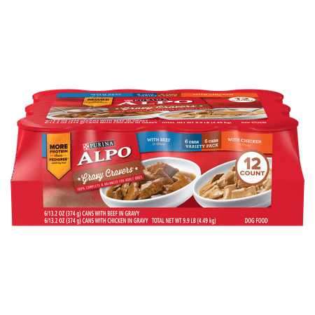 Purina ALPO Gravy Cravers Adult Wet Dog Food Variety Pack - (12) 13.2 oz. Cans