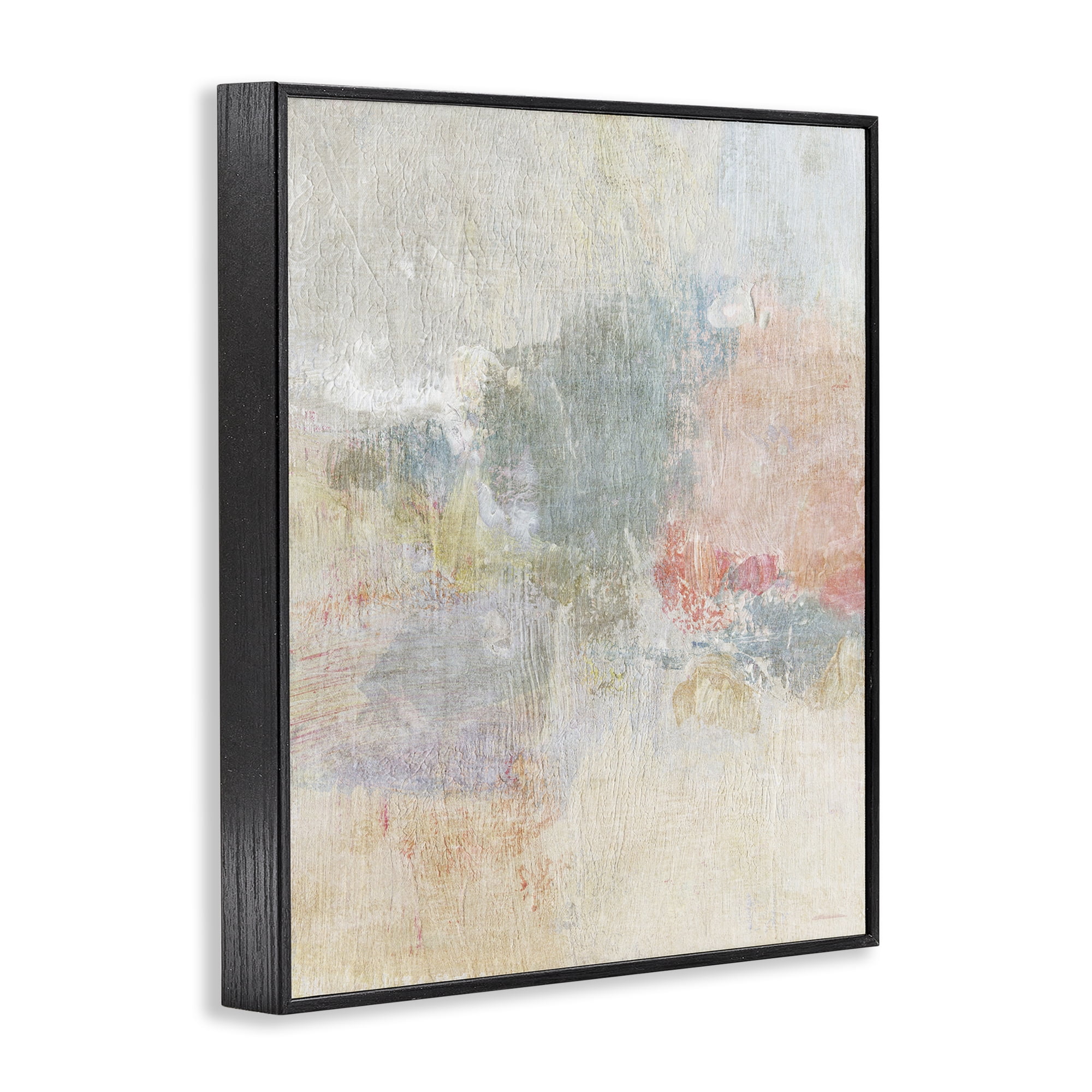 Stupell Industries Soft Ombre Abstraction Abstract Painting Black Framed Art Print Wall Art, 16 x 20