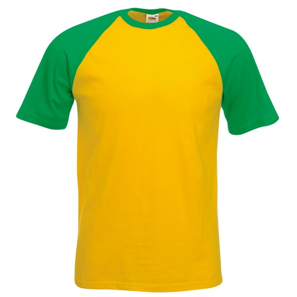 Fruit of the Loom - Camiseta de manga corta selecciones/peñas - hombres (Girasol/Verde Kelly)