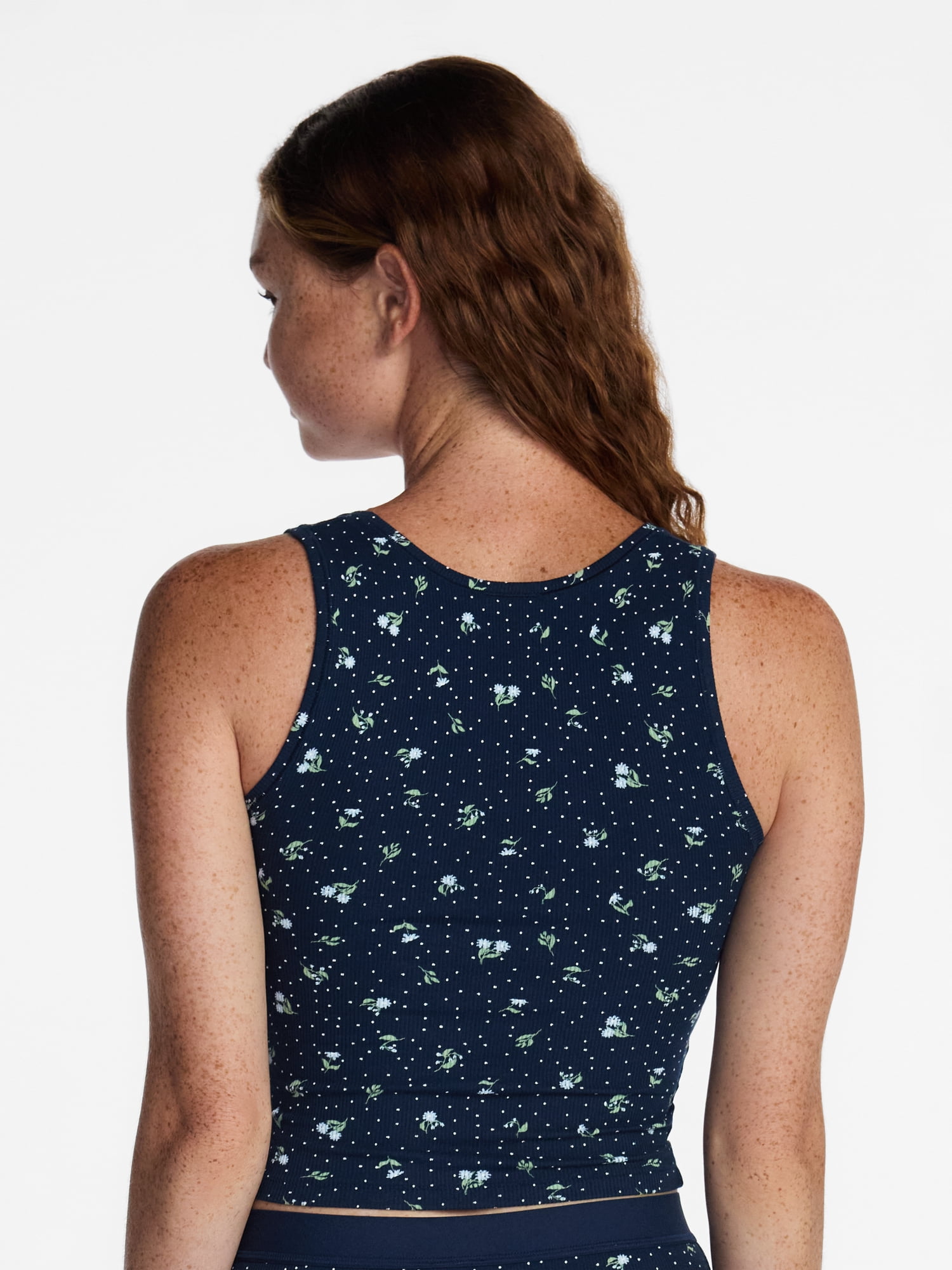 No Boundaries Cotton Stretch Ribbed Cropped Tank Top, Women's XS-XXXL