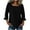 *Black, variant on Women's Square Neck 3/4 Flare Sleeve Blouse, Ladies' Casual Loose Fit Crinkle Top, Solid Color Summer Lightweight Tunic For Women,Black,S-2XL
