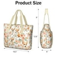 thumbnail image 3 of Tote Bag for Women - Corgi Dog and Flower Florals Shoulder Bag - Large Utility Work Duffle Bag with Zipper Handbag for Travel, Work, Sprots, 3 of 5