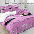 thumbnail image 3 of LUVIVIHOME 3PCS Hello Gorgeous Purple Duvet Cover Full Bedding Set, Teen Girls Bedding, Fashion Glam Sparkle Glitter Diamond Eyelash Comforter Quilt Cover, Purple Room Decor Aesthetic, 2 Pillow Shams, 3 of 7