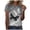 071# Silver, variant on Ichuanyi Trendy Printed T Shirt for Women Summer Graphic Tee Tops Casual Round Neck Short Sleeve Tops