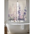 thumbnail image 5 of Watercolor Lavender Sheer Curtains 63 Inch Length 2 Panels Set, Country Spring Field Leaf Wildflower Voile Window Treatment Rod Pocket Curtains Sheers Drapes for Bedroom/Living Room/Kitchen 52x"63"x2, 5 of 7