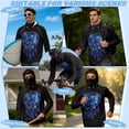 thumbnail image 5 of SEANATIVE Fishing Hoodie for Men, Sun Protective Running Shirt Mesh Face Mask Long Sleeve Top Hiking Rash Guard for Beach Fishing Outdoor Sports, L, Wolf Dream Catcher Print Black, 5 of 7