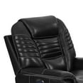 thumbnail image 2 of Saltoro Sherpi Faux Leather Upholstered Wooden Recliner with Power Headrest, Black, 2 of 5