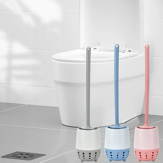Xihbxyly Ofertas Prime Cepillo de Inodoro de Esquina Muerta, Cepillo de Limpieza para Baño, Cepillo de Inodoro de Mango Largo, Juego de Cepillos de Cerdas Suaves de Plástico para Montaje En Pared con